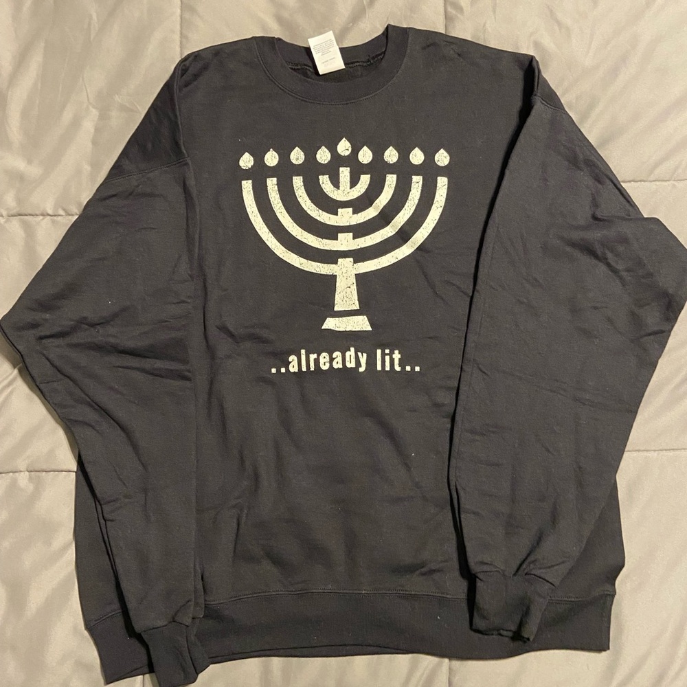 Hanes Ecosmart “already lit” black sweatshirt unisex